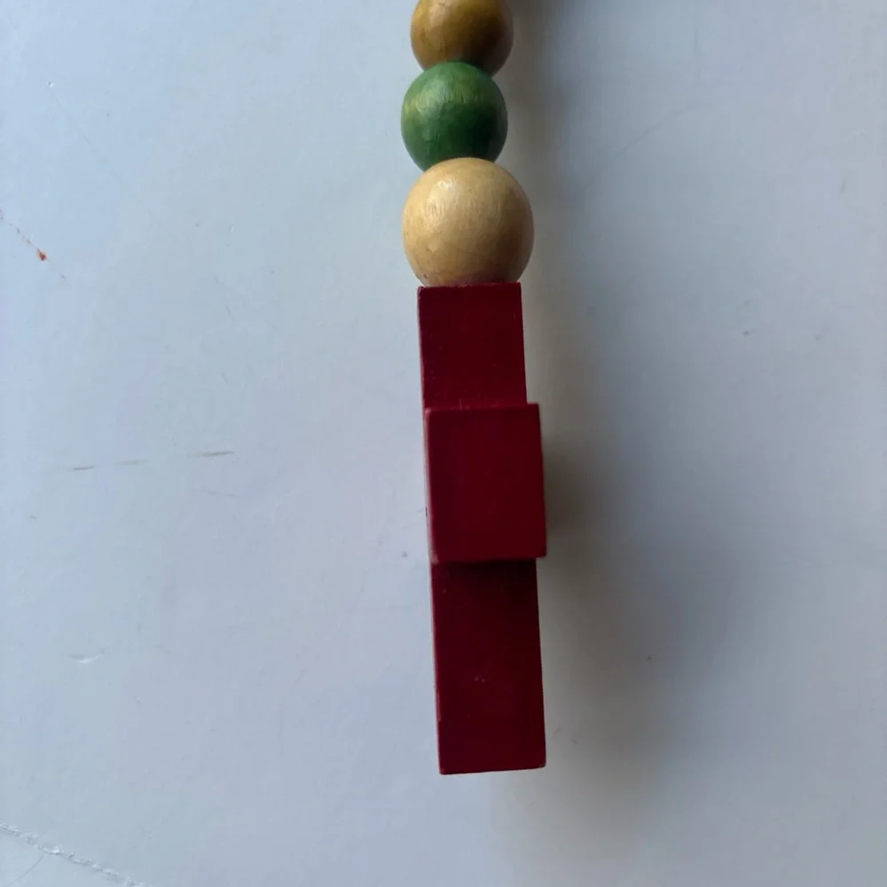 Colorful Beaded Cross Necklace‎ Wood RosaryLarge Oversized